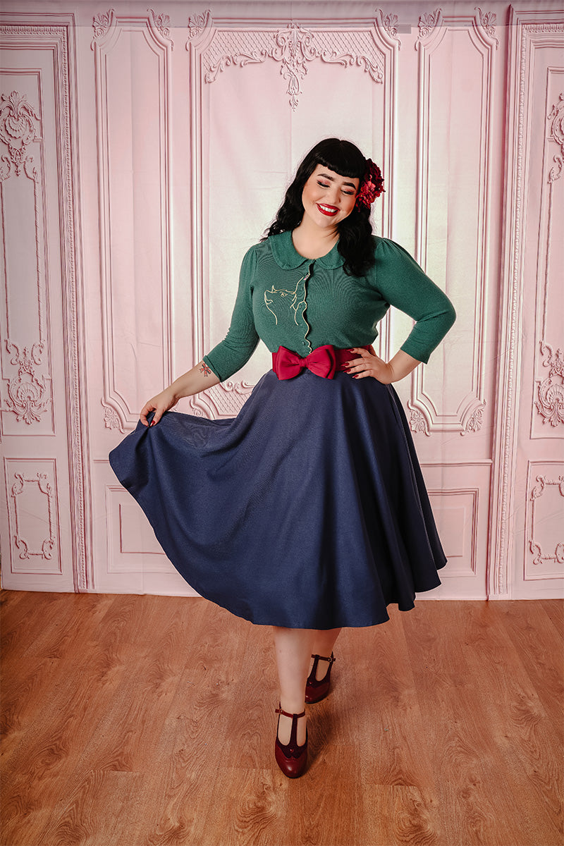 Navy Carmen Circle Skirt
