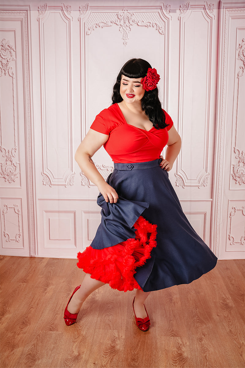 Navy Carmen Circle Skirt