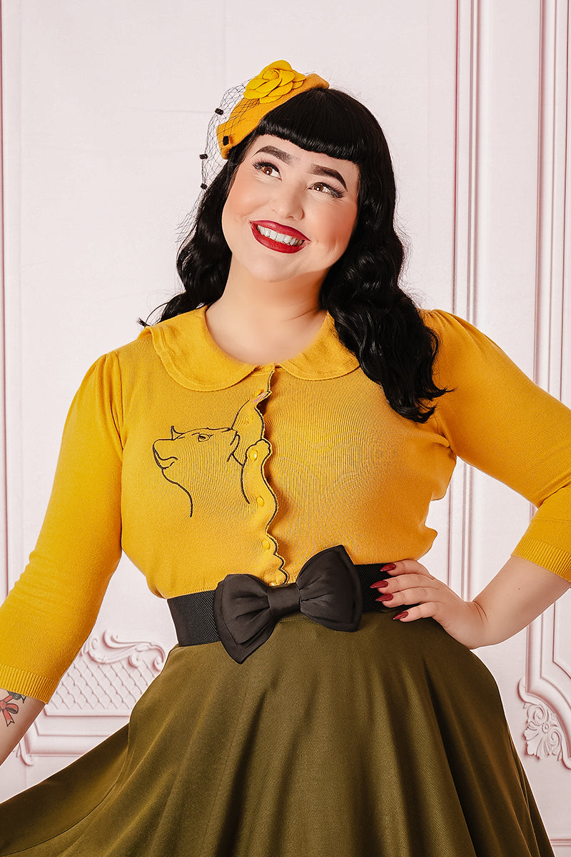 Mustard Kitty Cardi
