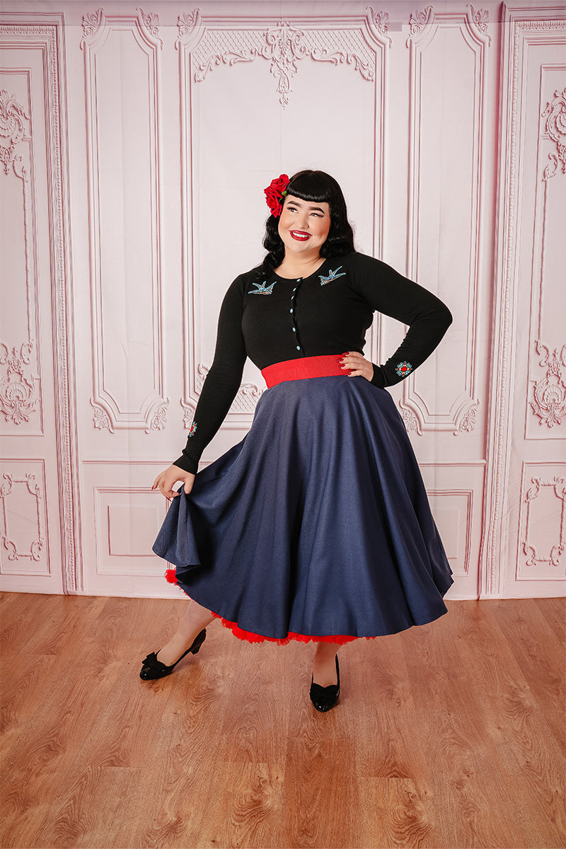 Navy Carmen Circle Skirt