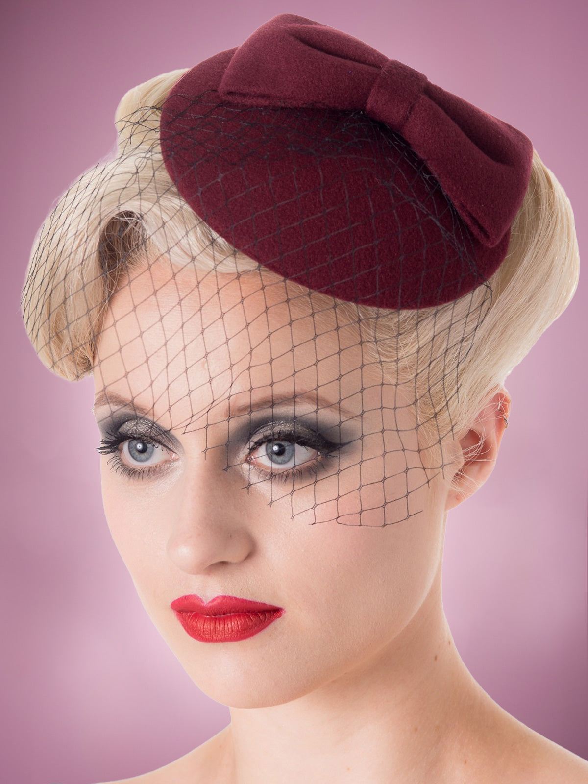 Sophia Fascinator - Burgundy