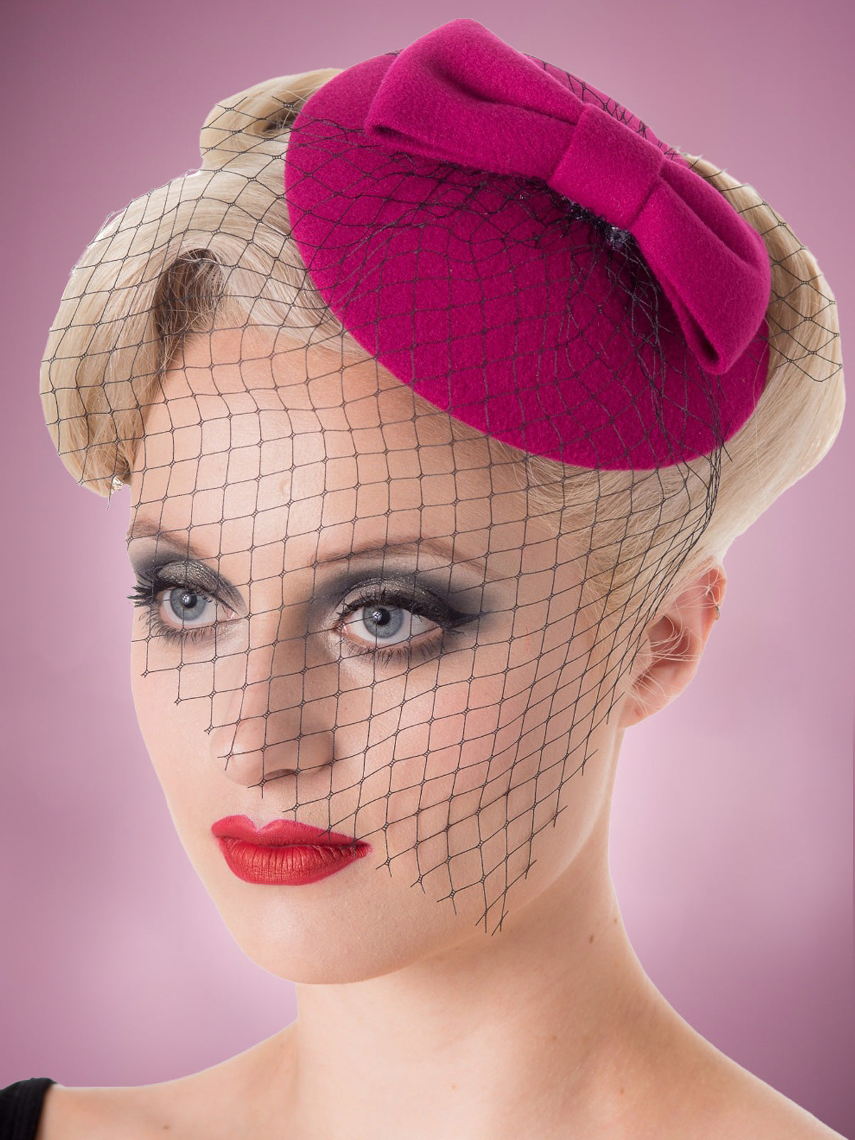 Sophia Fascinator - Hot Pink