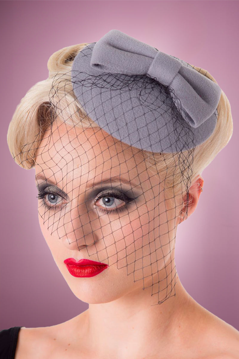 Sophia Fascinator - Grey