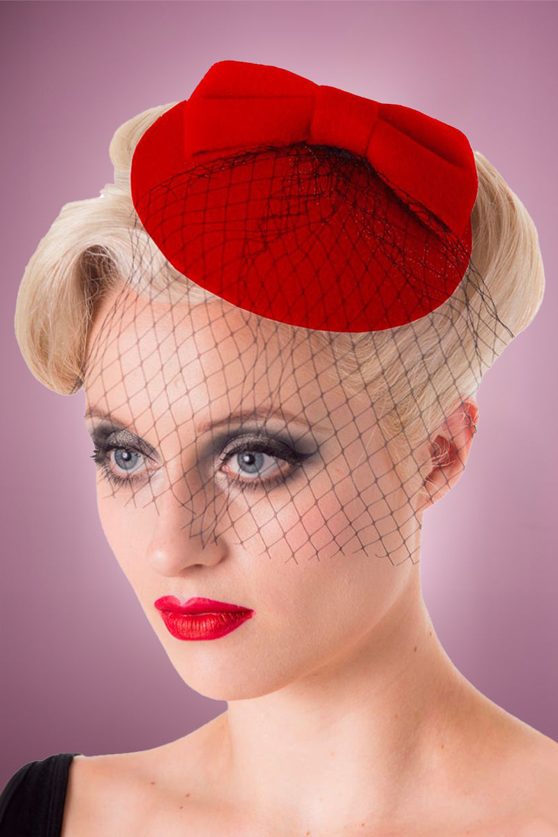 Sophia Fascinator - Red