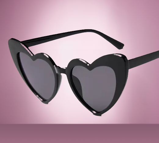 Heart Shaped Sunglasses in Black