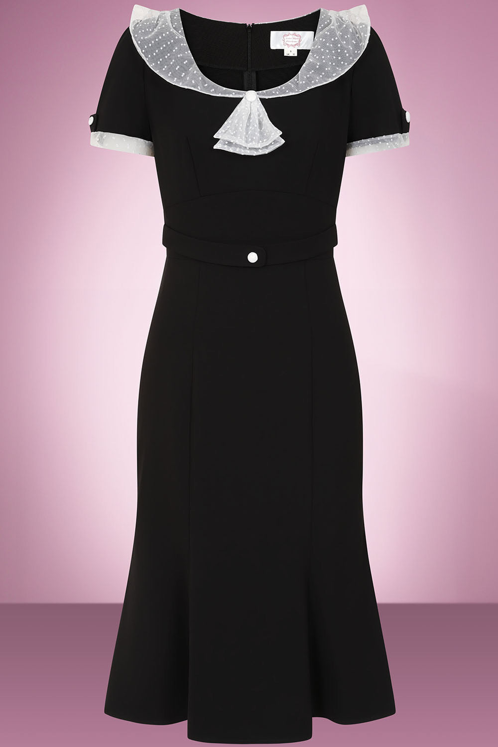 Foxy Fish-tale black vintage wiggle dress with fitted 1950s style silhouette