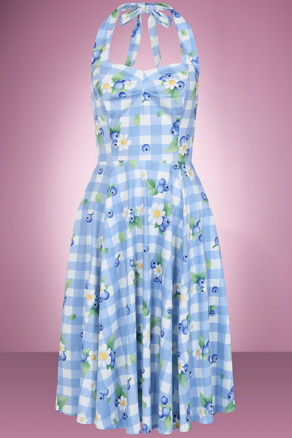 Blueberry Check Swing Dress PRE ORDER