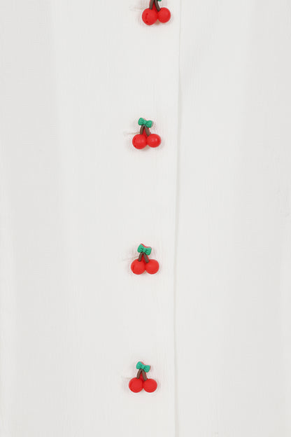 Cherry Pie Blouse in White