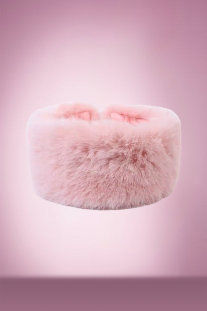 Faux Fur Headband in Pink
