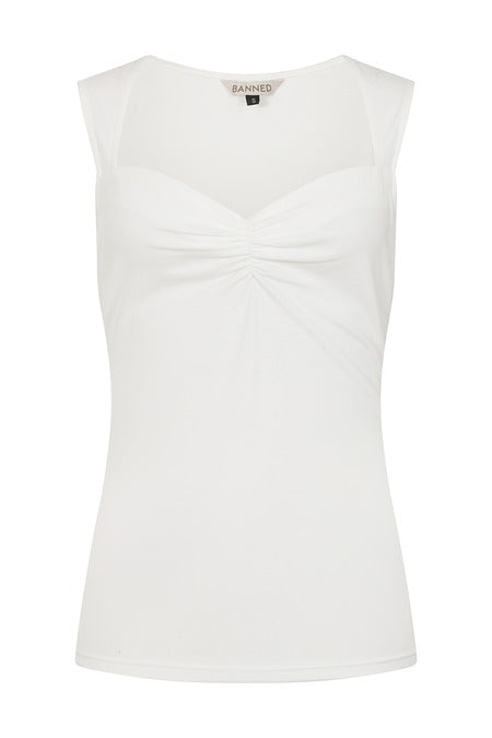 White Sweetheart Jersey Top