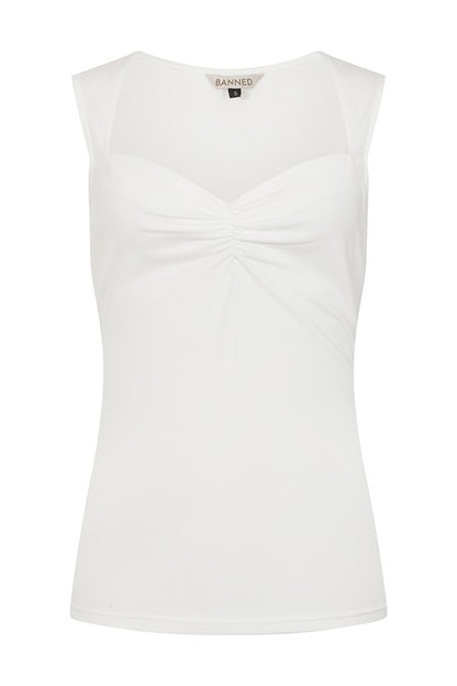 White Sweetheart Jersey Top