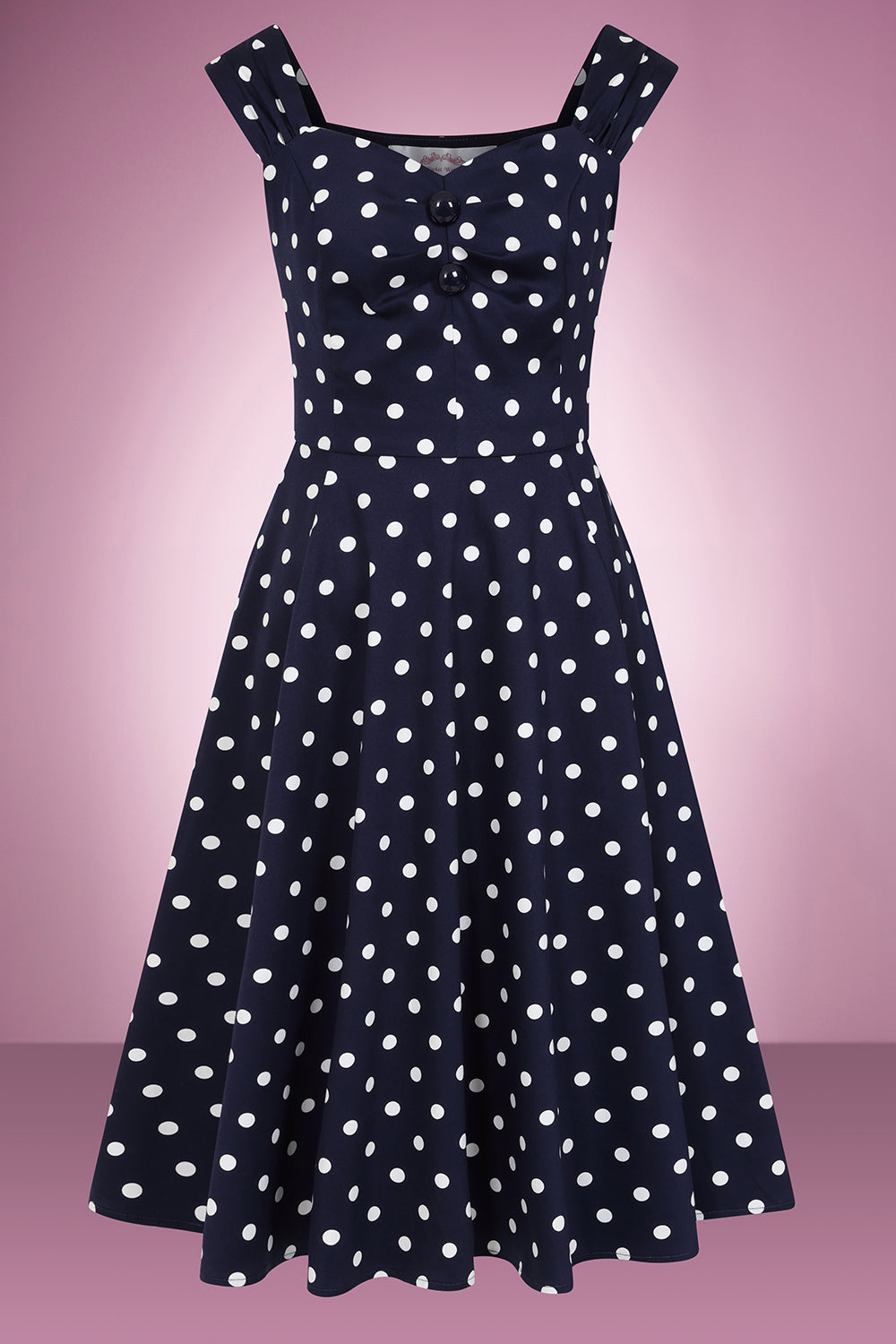 Liberty Navy Polka Dot Swing Dress