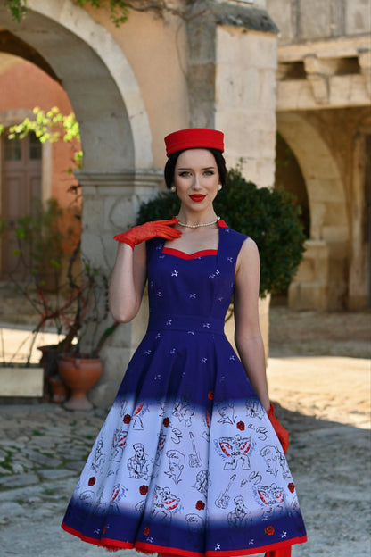 Glory Glory Hallelujah Elvis Swing Dress with Scarf
