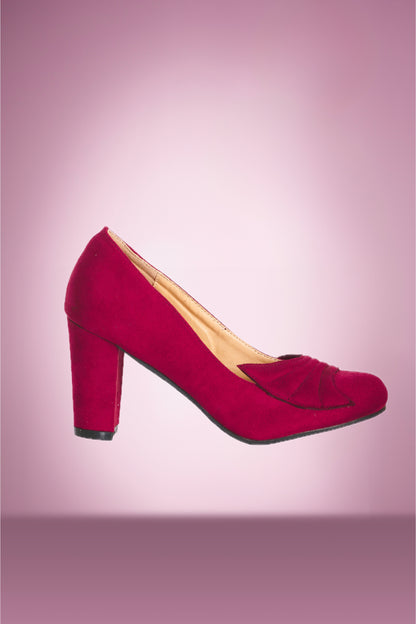 Vikki Burgundy Velvet Shoes