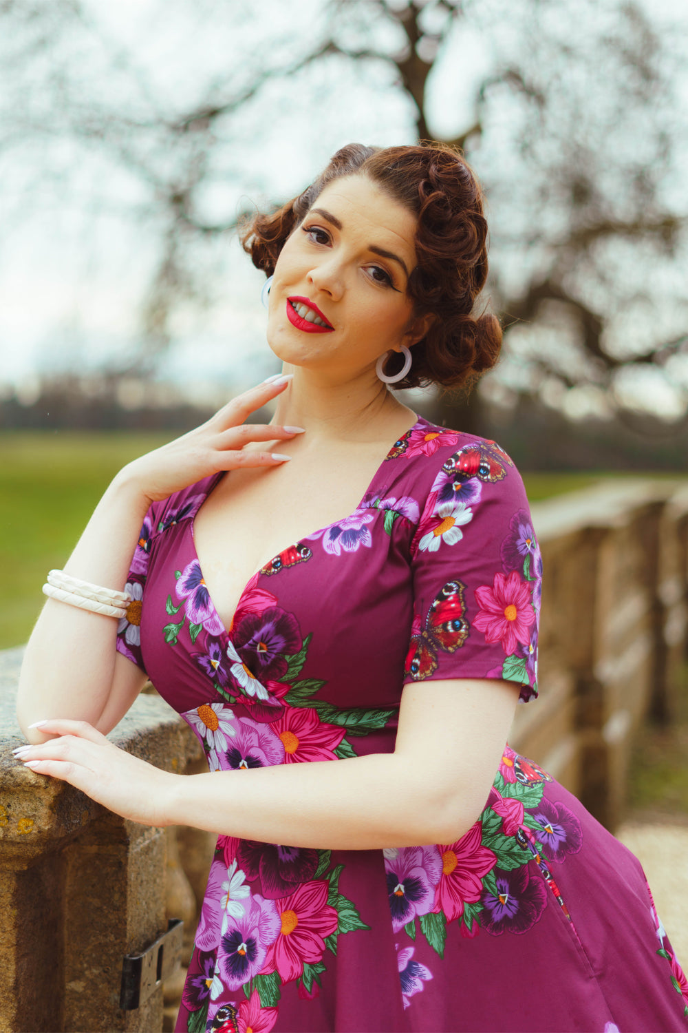 Jewel Floral Swing Dress