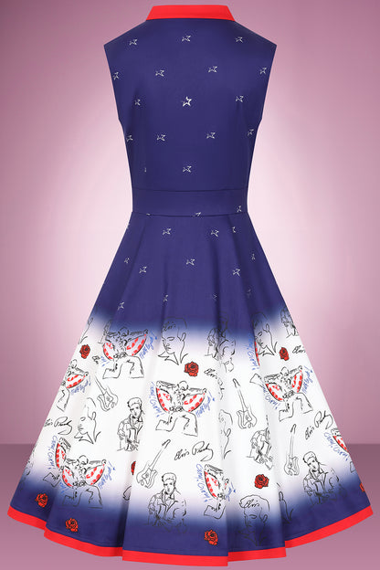 Glory Glory Hallelujah Elvis Swing Dress with Scarf