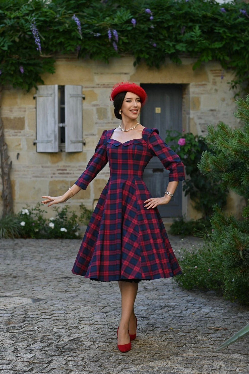 Trudy Tartan Teaser Swing Dress