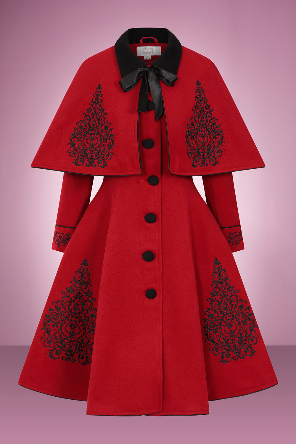 Forbidden Romance Embroidered Swing Coat and Cape PRE ORDER