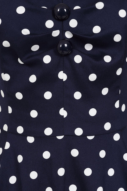 Liberty Navy Polka Dot Swing Dress