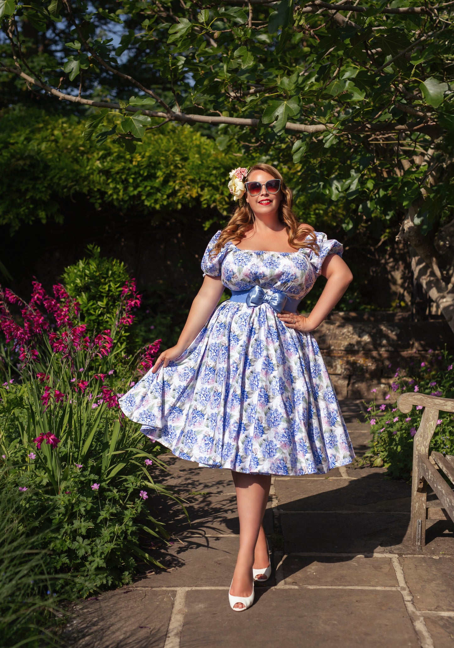 Heide Hydrangea Swing Dress