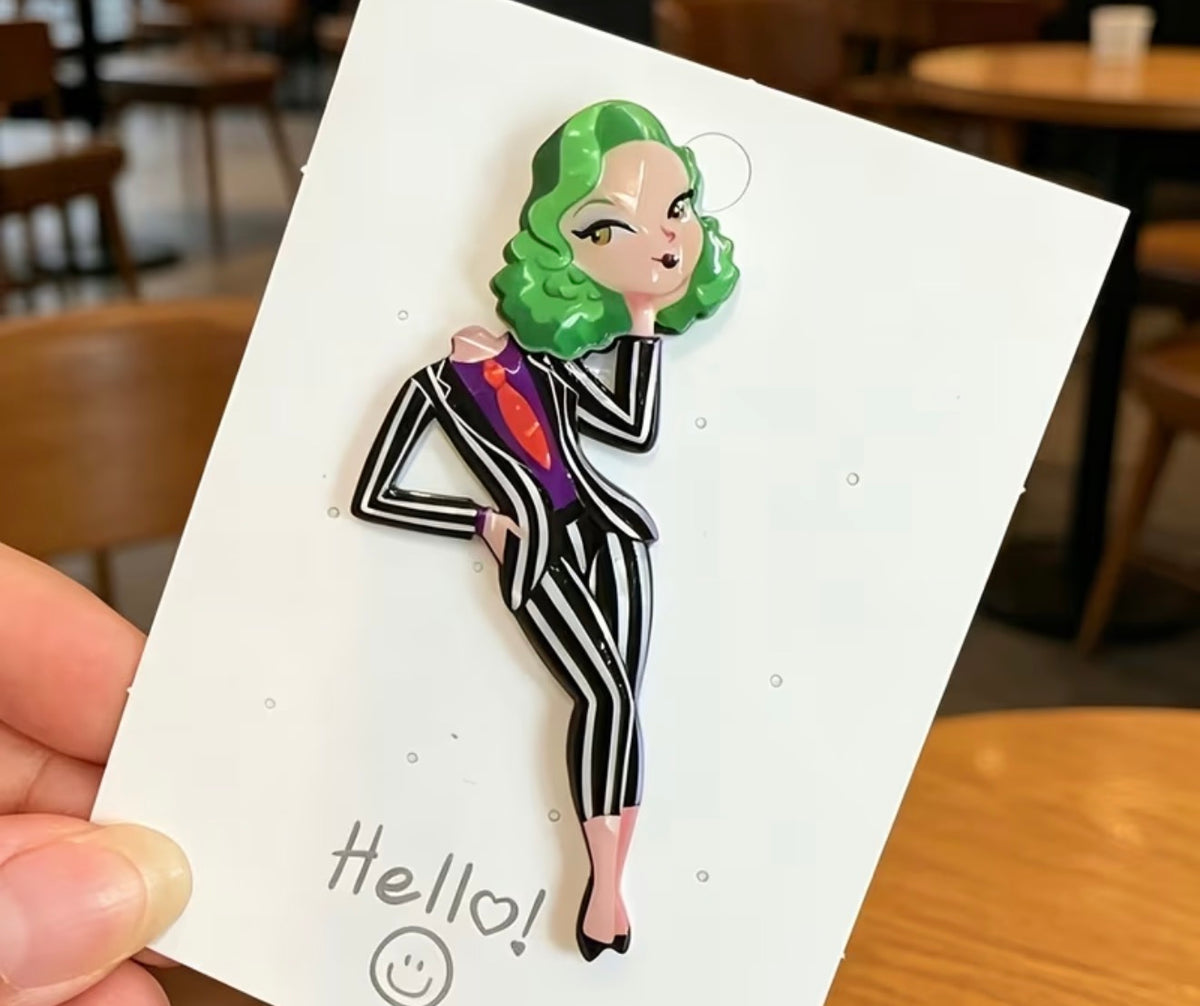 Beetle juice Gal Brooch