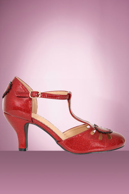 Amelia Heart Shoe in Red Glitter PRE ORDER