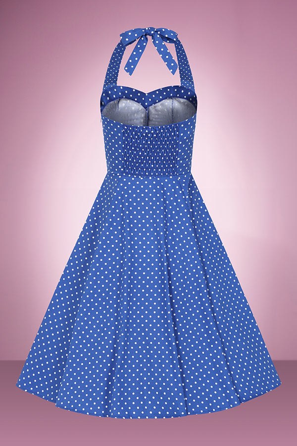 Patty Polka Halter Neck Swing Dress