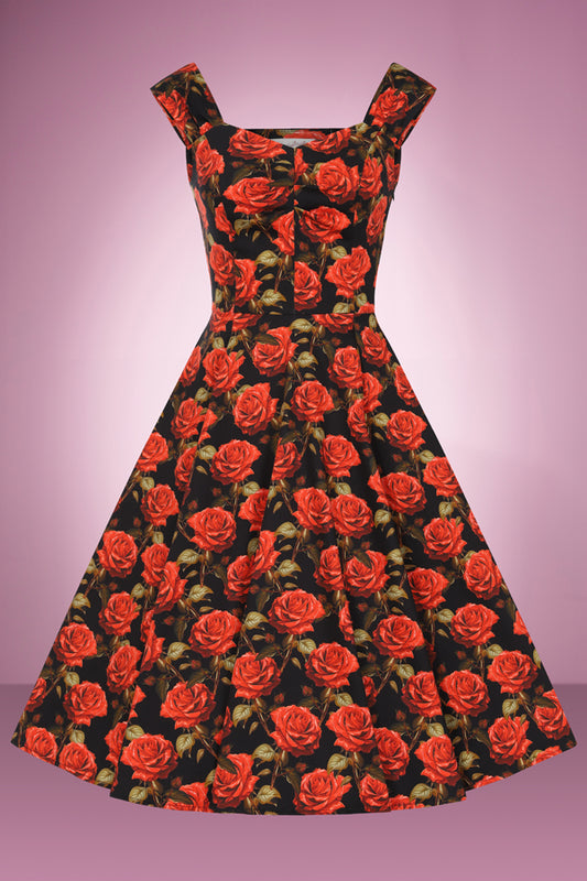 Rose Noir Swing Dress