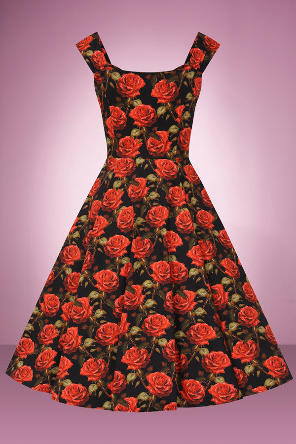 Rose Noir Swing Dress