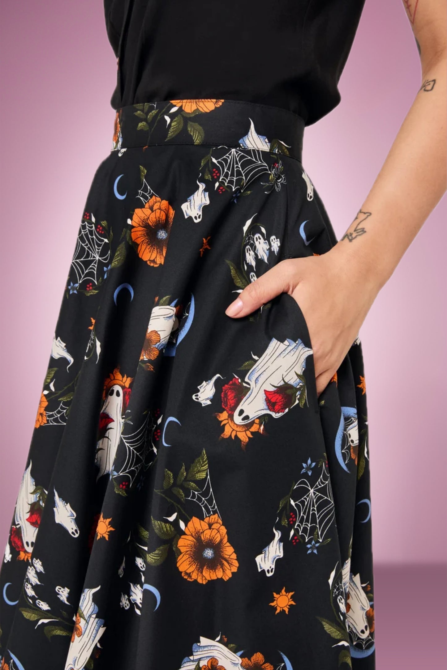 Gorgeous Ghoul Gal Swing Skirt