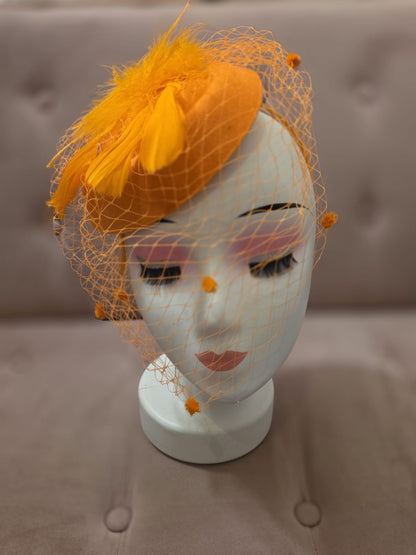 Maud Fascinator - Orange
