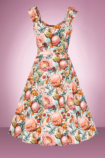 Golden Protea Swing Dress