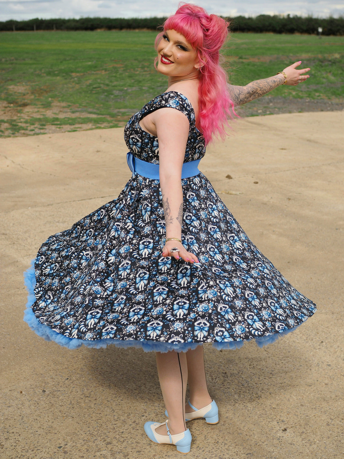Racoon Romance Swing Dress