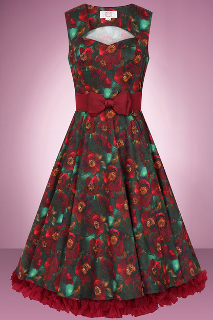 Vert De Gris Floral Swing Dress