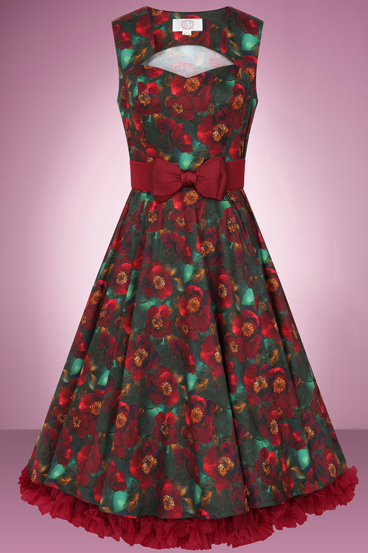Vert De Gris Floral Swing Dress