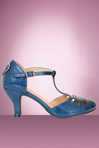 Amelia Heart Shoe in Royal Blue Sparkle PRE ORDER