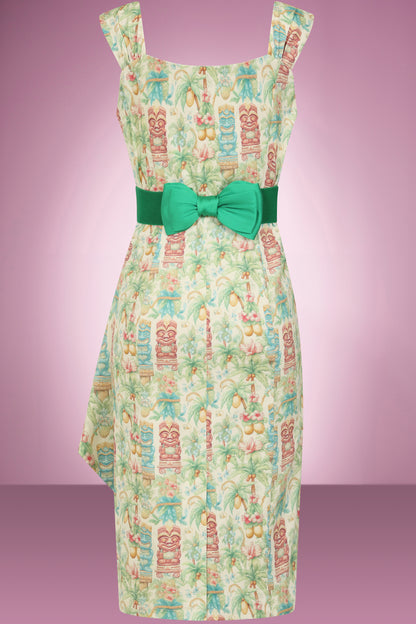 Tiki Waterfall Wiggle Dress