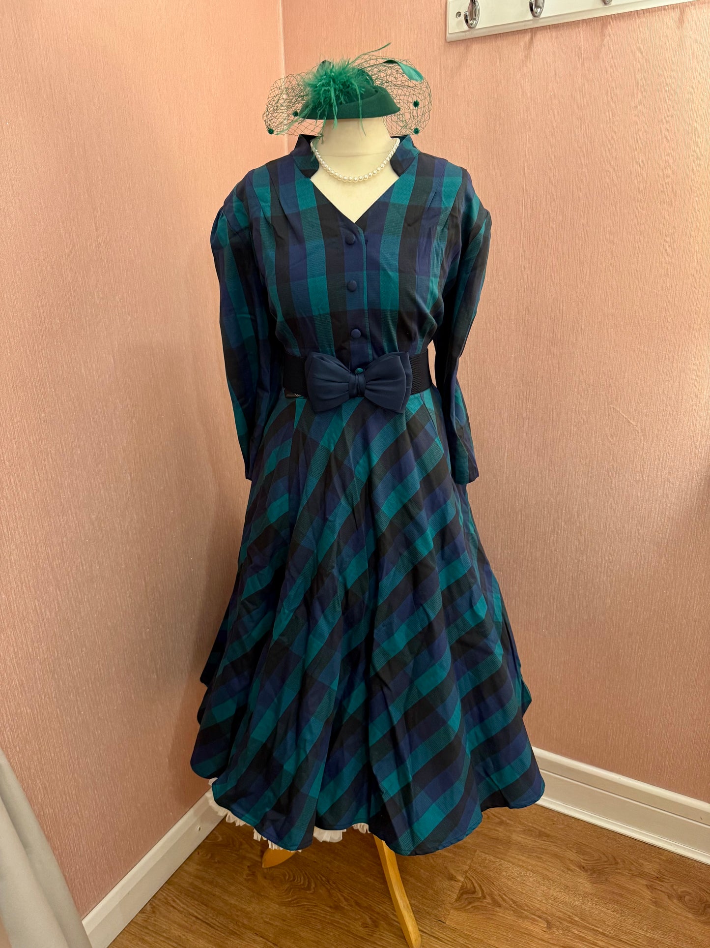 Hilda Check Swing Dress