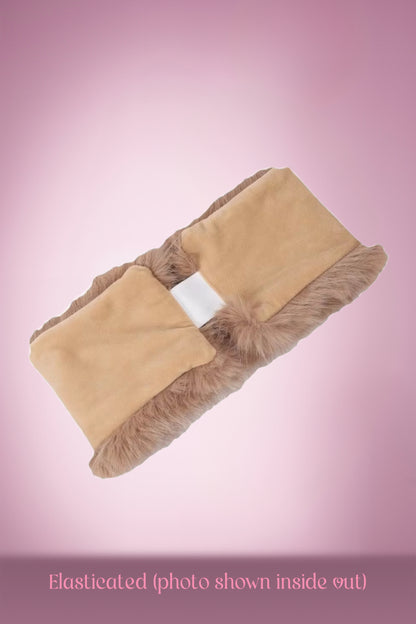 Faux Fur Headband in Tan / Beige
