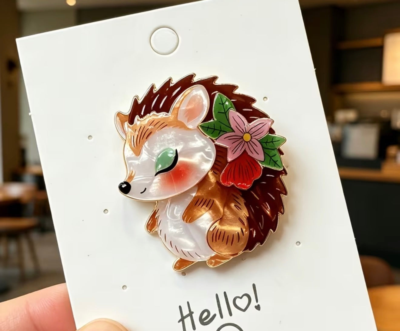Happy hedgehog Brooch