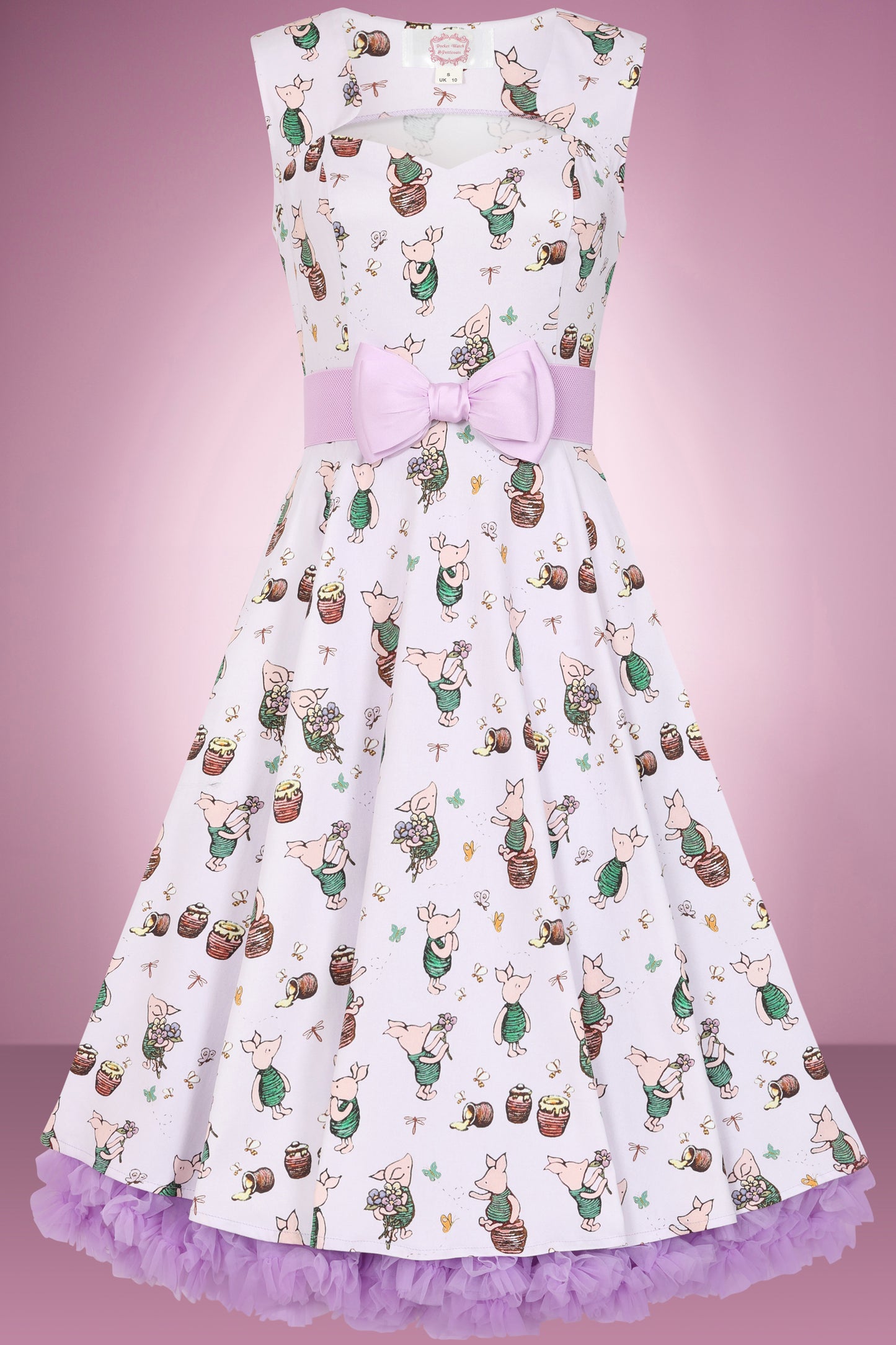 Lavender Piglet Swing Dress
