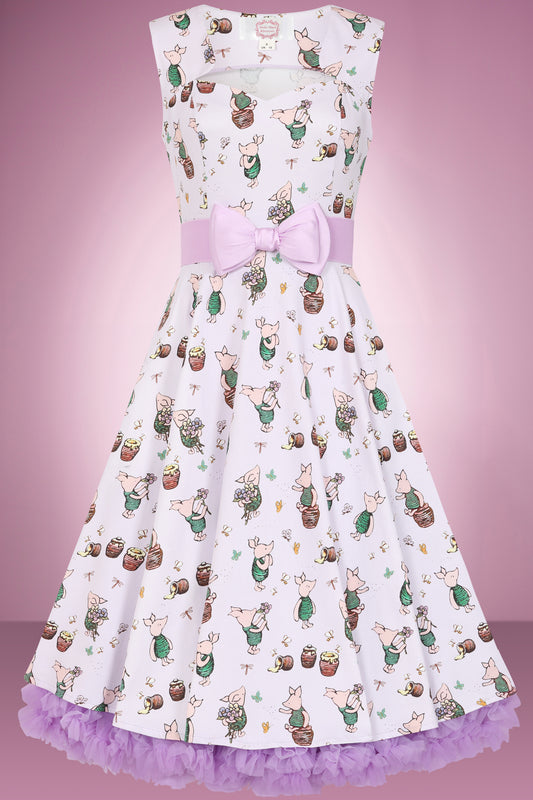 Lavender Piglet Swing Dress