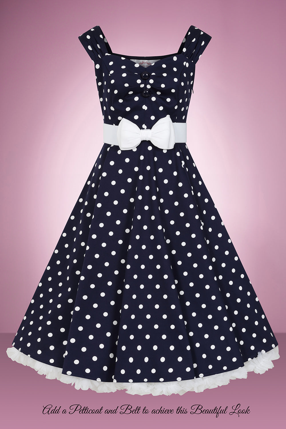 Liberty Navy Polka Dot Swing Dress