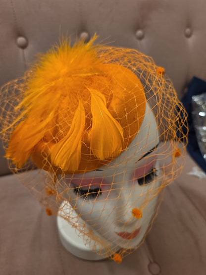 Maud Fascinator - Orange