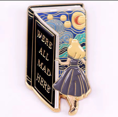 Alice in Wonderland Pin Brooch