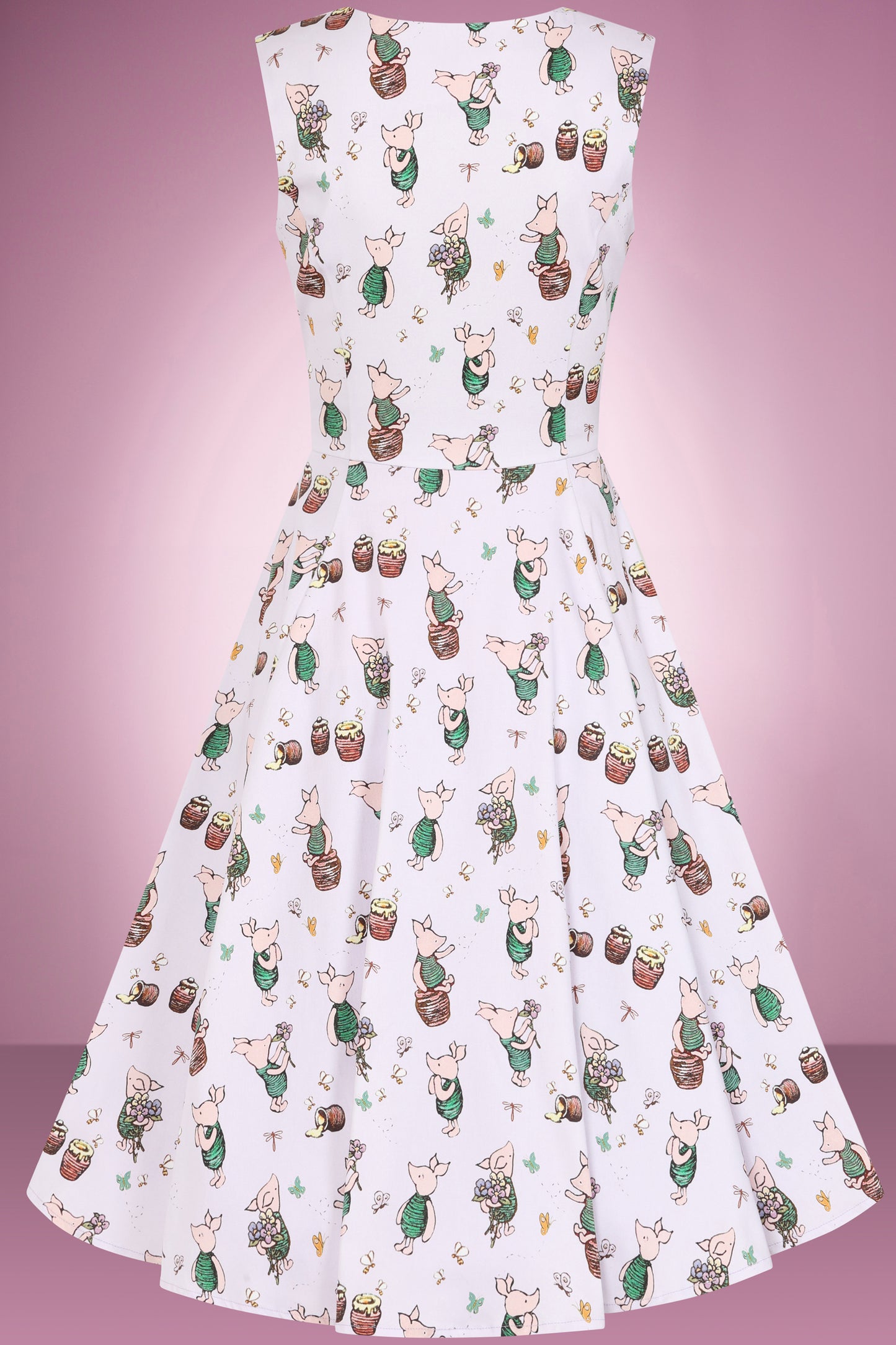 Lavender Piglet Swing Dress