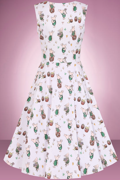 Lavender Piglet Swing Dress