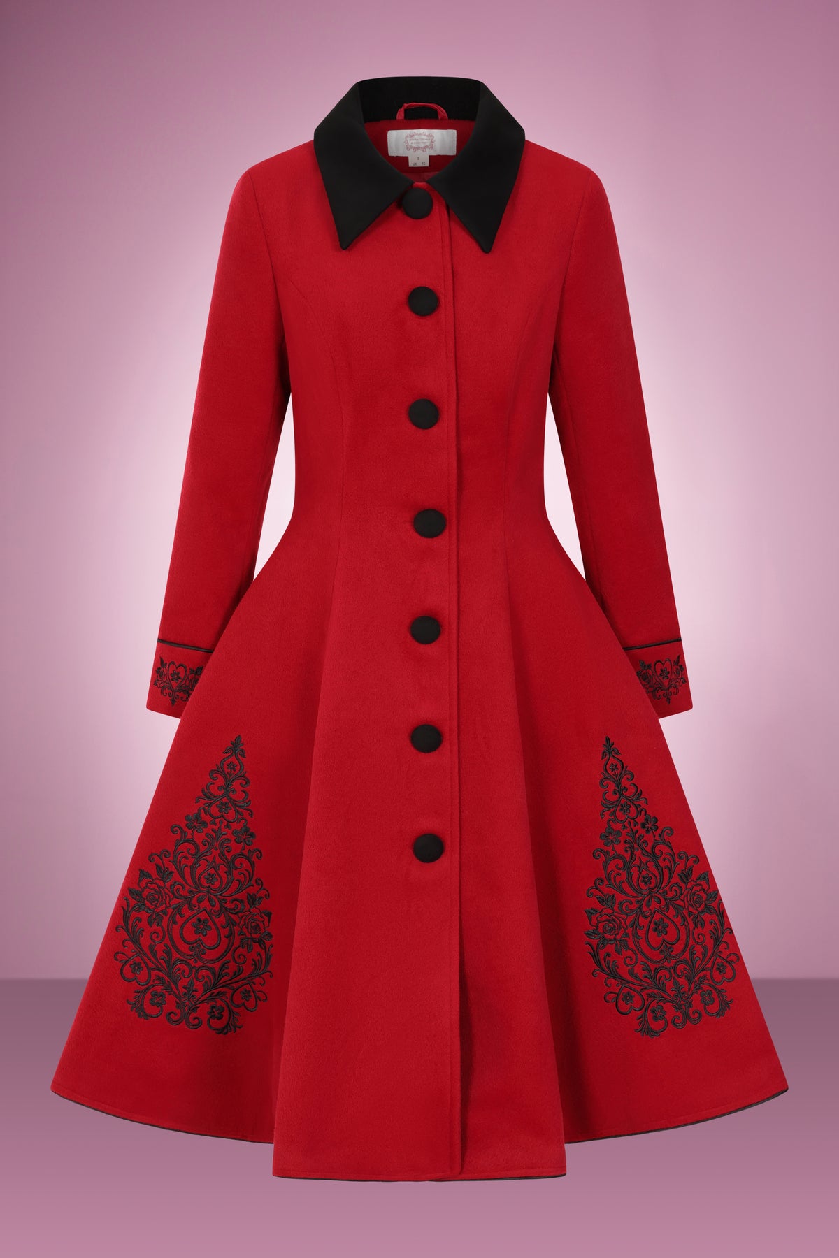 Forbidden Romance Embroidered Swing Coat and Cape PRE ORDER