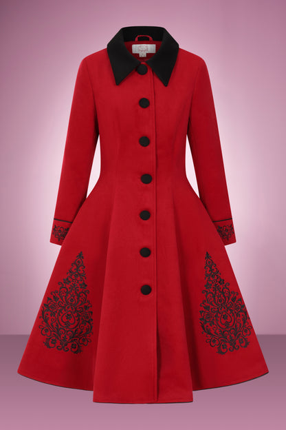 Forbidden Romance Embroidered Swing Coat and Cape PRE ORDER