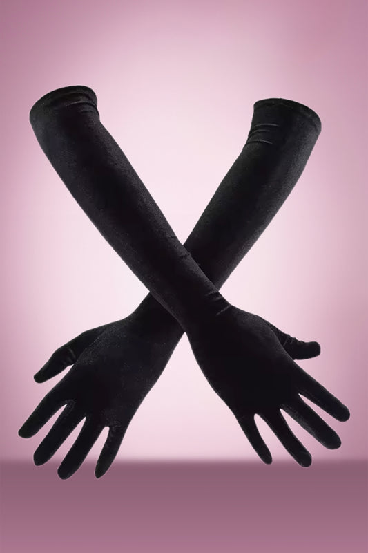 Black Velvet Opera Glove